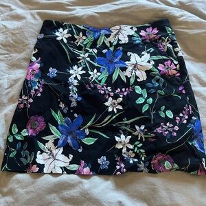 Floral Black Mini Skort